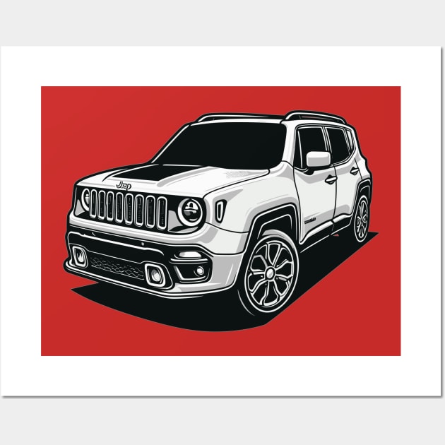 Jeep Renegade Wall Art by Vehicles-Art